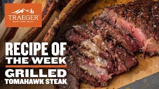 Grilled Tomahawk Steaks Recipe  Traeger Grills [upl. by Strander]