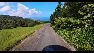 Azores Island Drive 1  Driving from the forest down to the sea along steep windy roads driving [upl. by Bria]