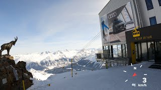 Piz Nair 3057m Descent from the highest point in Corviglia area of StMoritz Slope 16 [upl. by Devehcoy]