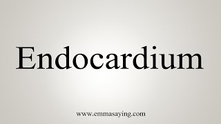 How To Say Endocardium [upl. by Arimahs861]