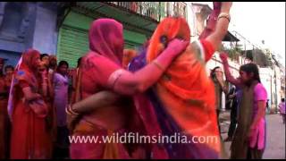 Women playing Holi in Rajasthan [upl. by Calder]