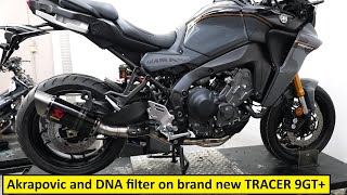 Akrapovic installation and DNA filter on brand new YAMAHA TRACER 9GT 2024 [upl. by Appleby]