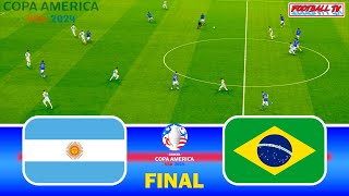 ARGENTINA vs BRAZIL  Copa America 2024 Final  Full Match All Goals  PES Gameplay PC FL 24 [upl. by Anett943]