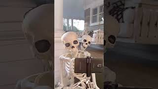 Getting ready for fright night shorts skeleton halloween halloweendecor halloweendecorations [upl. by Acissev411]