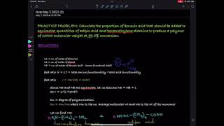 Problem How much benzoic acid should be added to the reactants mixture to form polyamide polymer [upl. by Cir]