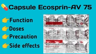 Ecosprin AV 75  Atorvastatin  Aspirin क्या काम करती है  capEcosprin AV 75 के कार्य इन हिंदी [upl. by Ssenav974]