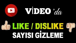 Youtube beğeni sayısı gizleme  Youtube Eğitim youtube youtuber alwaysYouTube alwaysONE [upl. by Hellman]