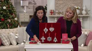 Lenox Set of 5 Silver Plated Crystal Ornaments with Gift Boxes on QVC [upl. by Nilerual]