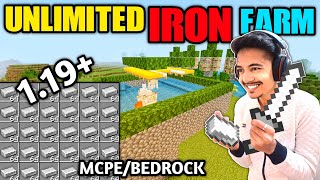 How to make Unlimited Iron Farm In Minecraft PE 119  Unlimited Iron Farm Minecraft 119 Bedrock [upl. by Uos]