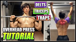 How to do the BARBELL OVERHEAD MILITARY PRESS  2 Minute Tutorial [upl. by Hobey]