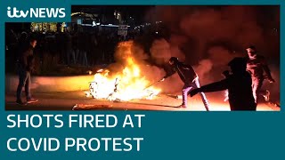 Dutch police open fire on rioters as Europe braces for more Covid protests  ITV News [upl. by Finnegan]