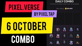 Pixel tap pixelverse6 october daily combo  pixelverse daily combo today  6 october combo [upl. by Eimmij]