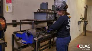 CLAC Training  Welding HowTo CWB Test  FCAW Flat Position [upl. by Sadowski]