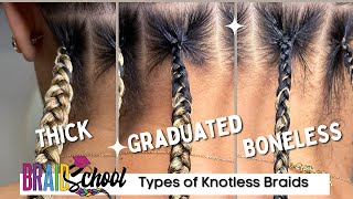 Types of Knotless Braids  Braid School  Vandy Vanity [upl. by Fokos]