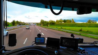 POV Truck Driving DAF XF 480 in FRANCE BEAUNE autobahn traffic [upl. by Hoi]