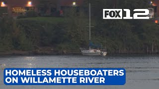 Family on the Willamette says homeless boaters causing problems [upl. by Chara525]