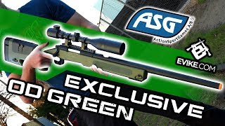 EVIKECOM EXCLUSIVE  ASG McMillan USMC M40A3 SportLine Sniper Rifle OD Green [upl. by Odraleba]