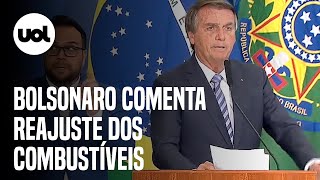 Bolsonaro sobre reajuste do combustível “Lamento Petrobras não ter esperado um dia para anunciar” [upl. by Bronder]