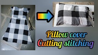 pillow cover cutting stitching in Telugu [upl. by Einatirb]