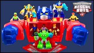 Playskool Heroes Transformers Rescue Bots Epic Optimus Prime Figure Bumblebee Boulder Chase Heatwave [upl. by Earehc859]