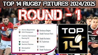 🏉 Top 14 Rugby Round 1 Fixtures 2024 top14 franceleague Rugby [upl. by Osborn]