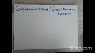 12 Determinar la fórmula molecular conocida la composición centesimal y la masa molar [upl. by Lumbye]