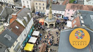 Shepton Mallet Sunday Market From Above [upl. by Enilaf]