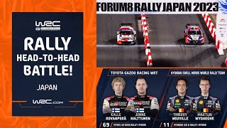 BATTLE Neuville VS Rovanperä  WRC FORUM8 Rally Japan 2023 [upl. by Ploch437]