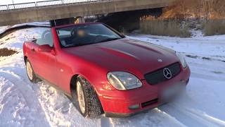 Mercedes SLK 200 on snow drift with open roof 1 [upl. by Fitton432]