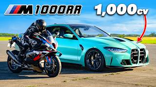 BMW M4 de 1000cv vs BMW M1000RR  CORRIDA DE ARRANCADA [upl. by Kudva]