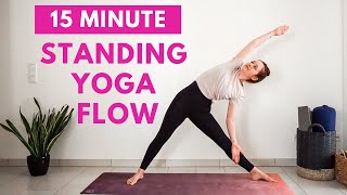 15 min STANDING YOGA FLOW  Yoga without mat  Yoga with Uliana [upl. by Yelrihs]