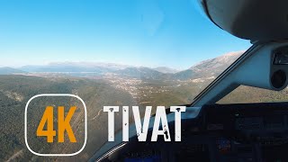 Approach and Landing in Tivat on Learjet 60XR in 4K [upl. by Anastasio354]