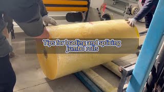 Tips for loading and splicing tape jumbo rollshow to install jumbo roll on tape slitting machine [upl. by Eibur]