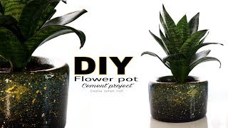 DIY  White cement flower pot  Cement flower vase  cement pot  Homemade  DIY POT [upl. by Vilberg932]