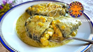 Chiles Rellenos con Queso y Elotitos a la Crema sin Capear [upl. by Dilaw]