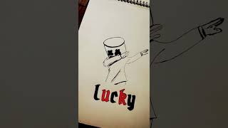 Marshmallow Drawing with my name 🙂marshmello drawing ytshorts youtubeshorts art [upl. by Vtarj]