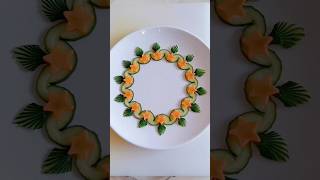 cucumber salad with carrot 🥕 stars saladdecoration fruitsaladdecoration food shorts [upl. by Laeynad]