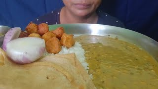 P Eating food  P Eating green 💚 daal  pakoda 😋dhoti roti amp rice 🍚 💞💞💞 [upl. by Eiramanig]