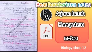 ecosystem notes class 12class 12 chapter 12 biology notespw Arjuna batch notes [upl. by Neemsaj561]