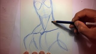 How To Draw SpiderMan Starting With Pencils [upl. by Nellak587]