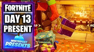 My Day 13 Winterfest Christmas Present From the Lodge  Fortnite [upl. by Saied117]