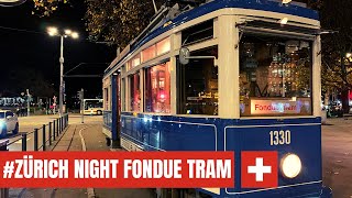 Zürich city round trip by night with the Fondue Tram [upl. by Yro696]