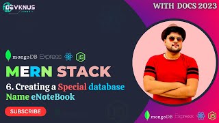 Creating a Special database Name eNoteBook  Mern Stack Tutorial in Hindi 2023 6 [upl. by Cookie]