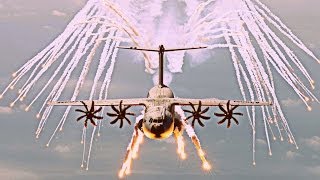 Airbus Military A400M quotGrizzly  Atlasquot  Defensive Flares Testing HD 1080p [upl. by Iridissa]