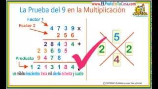 La prueba del 9 en la multiplicación wwwMatematicaPasoAPasocom [upl. by Julietta]