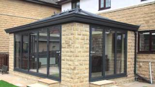 Aluminium orangery and bi folding doors from Express [upl. by Llerrut981]