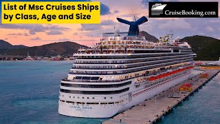 List of Msc Cruises Ships by Class Age and Size  CruiseBookingcom [upl. by Trimmer657]