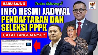 BARU SAJA  INFO RESMI JADWAL PENDAFTARAN PPPK 2024 [upl. by Nevar]