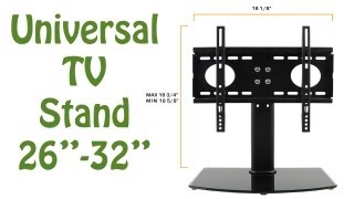 BlackGlass Universal TV Stand amp Wall Mount Combo 2632B for Flat Panel TV LED LCD Plasma [upl. by Ynaffital808]