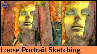 Loose Watercolor Portrait Tutorial for Beginners [upl. by Allard]